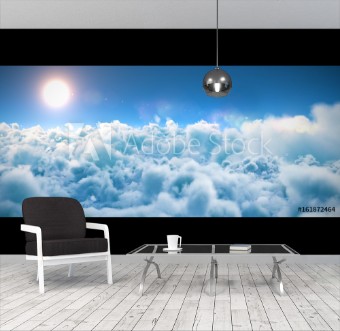 Picture of Scenic view of bright sun over white cloudscape